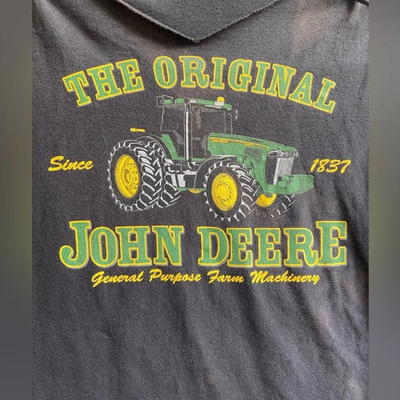 John Deere sleeveless tie cropped tee  Sz M - Picture 3 of 9